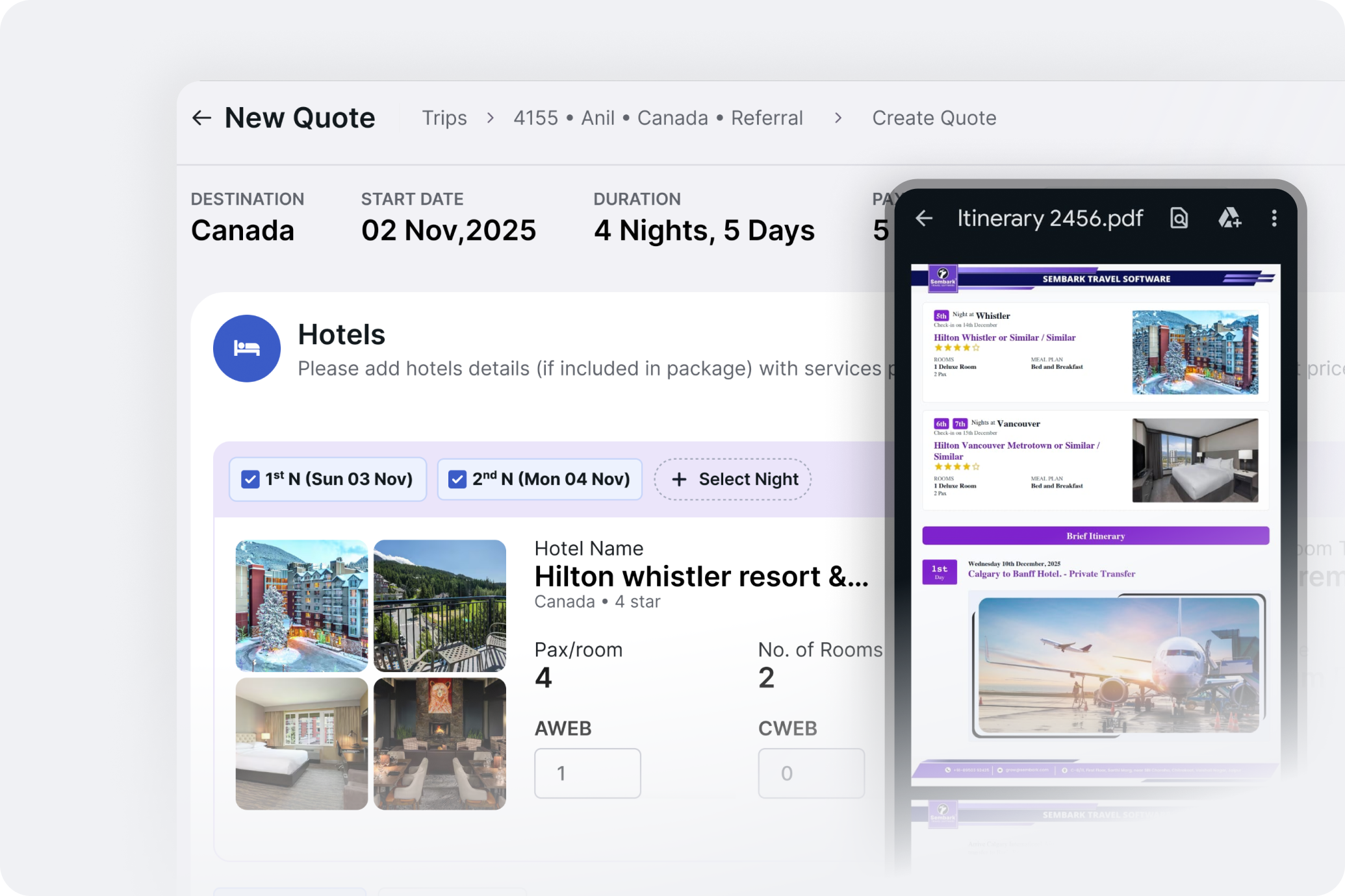 60-Second Itinerary Builder Preview